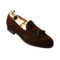 Crockett & Jones - Cavendish Dark Brown Calf Suede Tassel Loafer