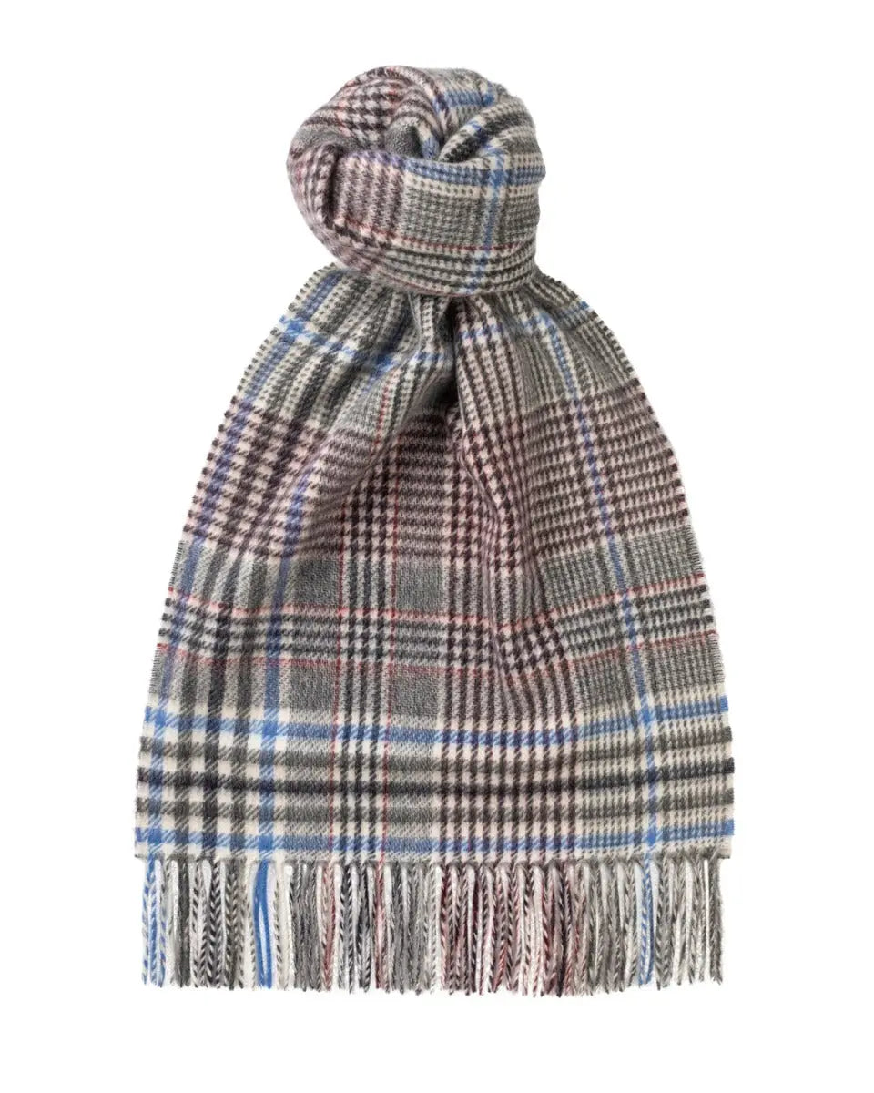 White Grey 100% Cashmere Tweed Scarf SCARVES Robert Old