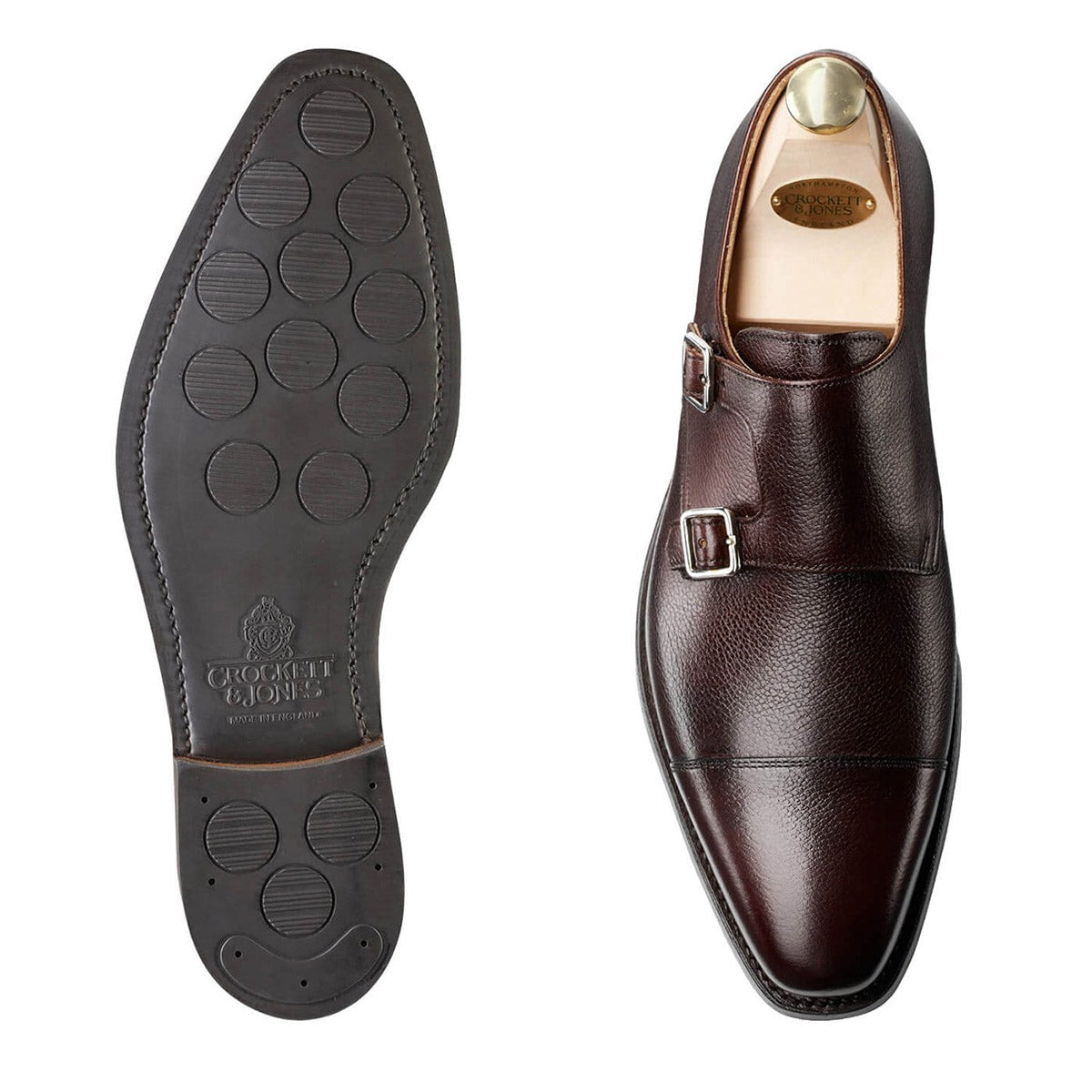 Lowndes Pebble Grain Double Buckle Monk Shoes SHOES Crockett & Jones