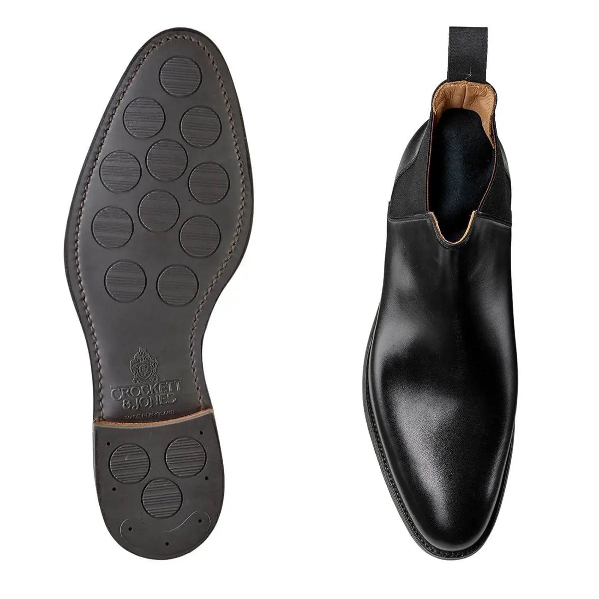 Chelsea 8 Black Calf Leather Boots SHOES Crockett & Jones