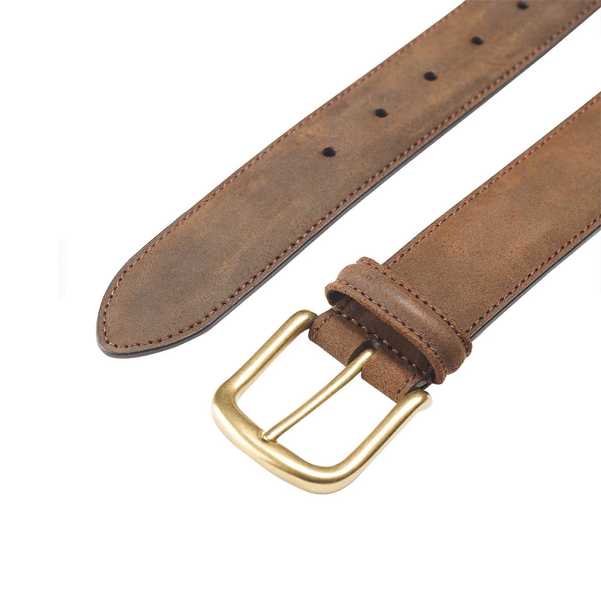 Crockett & Jones - Dark Brown Rough-Out Suede Belt BELTS/BRACES Crockett & Jones