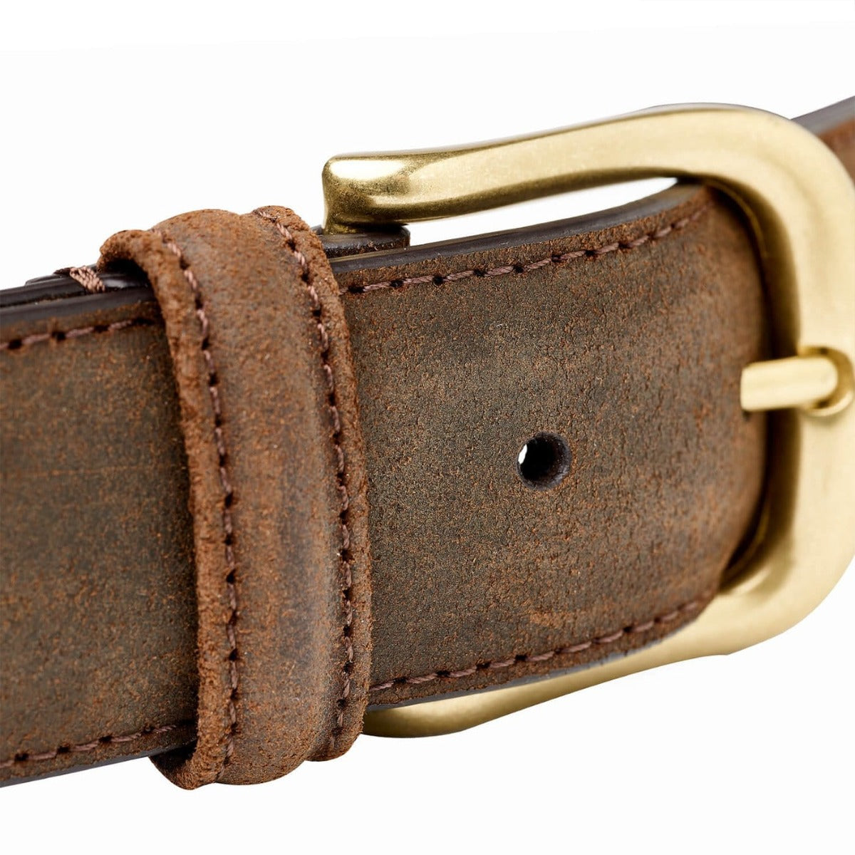 Crockett & Jones - Dark Brown Rough-Out Suede Belt BELTS/BRACES Crockett & Jones