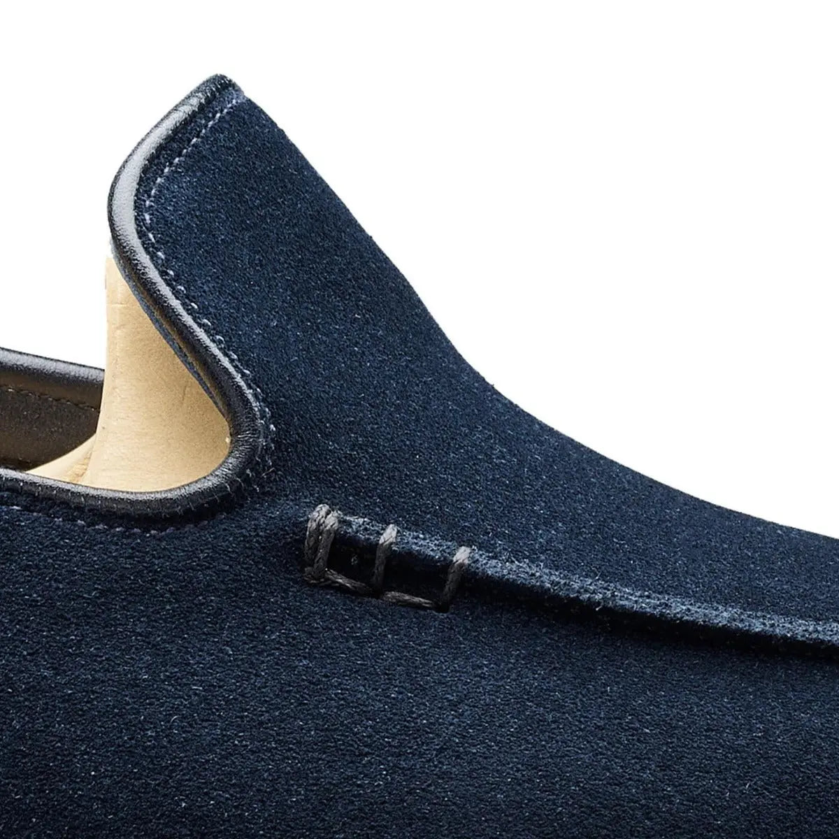 Salcombe Ocean Blue Suede Unstructured Loafer SHOES Crockett &amp; Jones