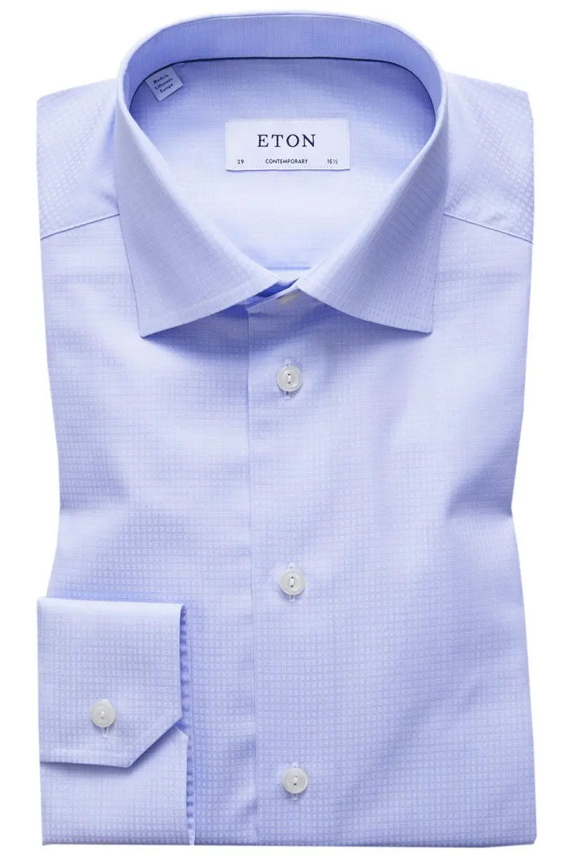 Eton - Blue Dobby Twill Contemporary fit Shirt L/S SHIRTS Eton