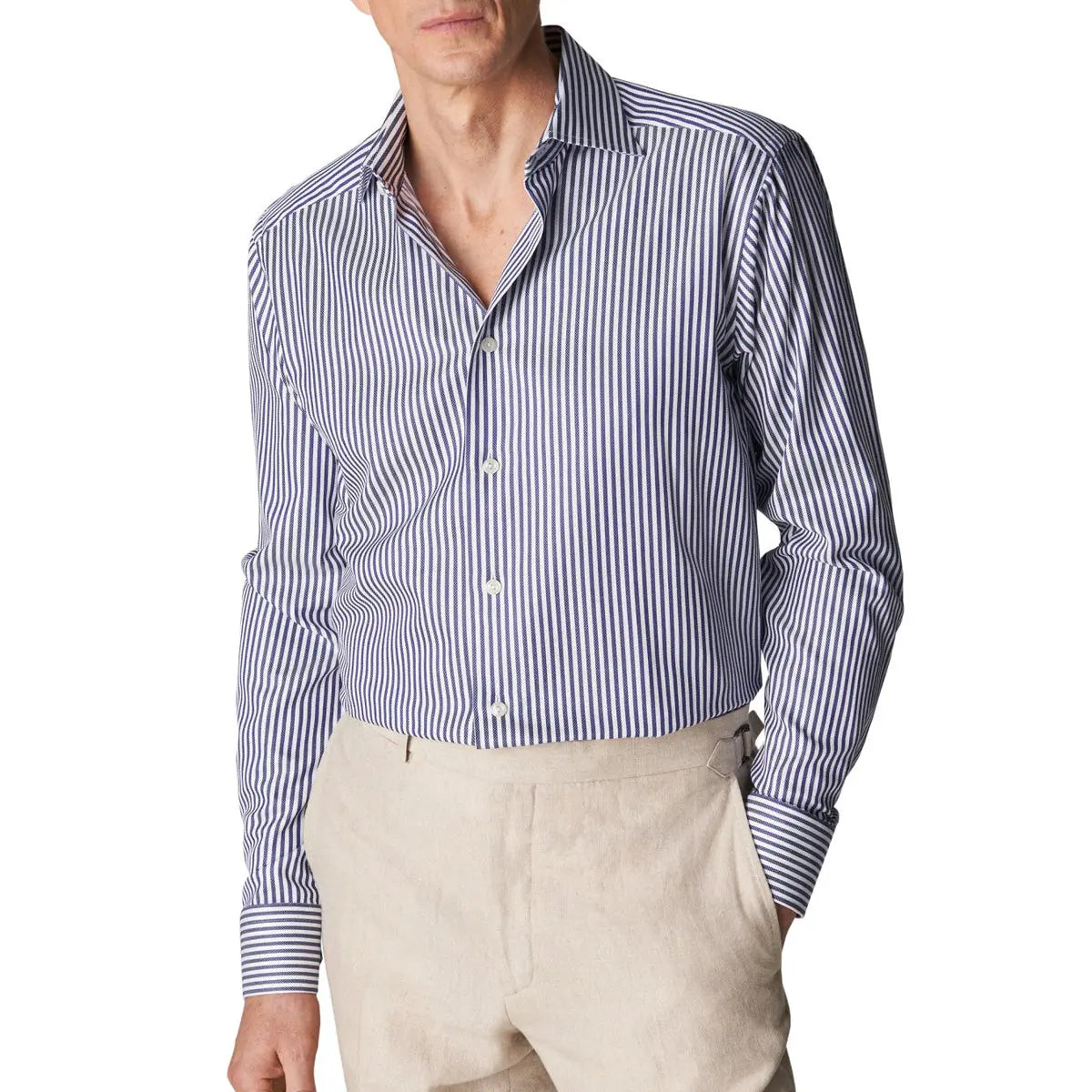 Eton - Dark Blue Bengal Stripe Contemporary Fit Shirt L/S SHIRTS Eton