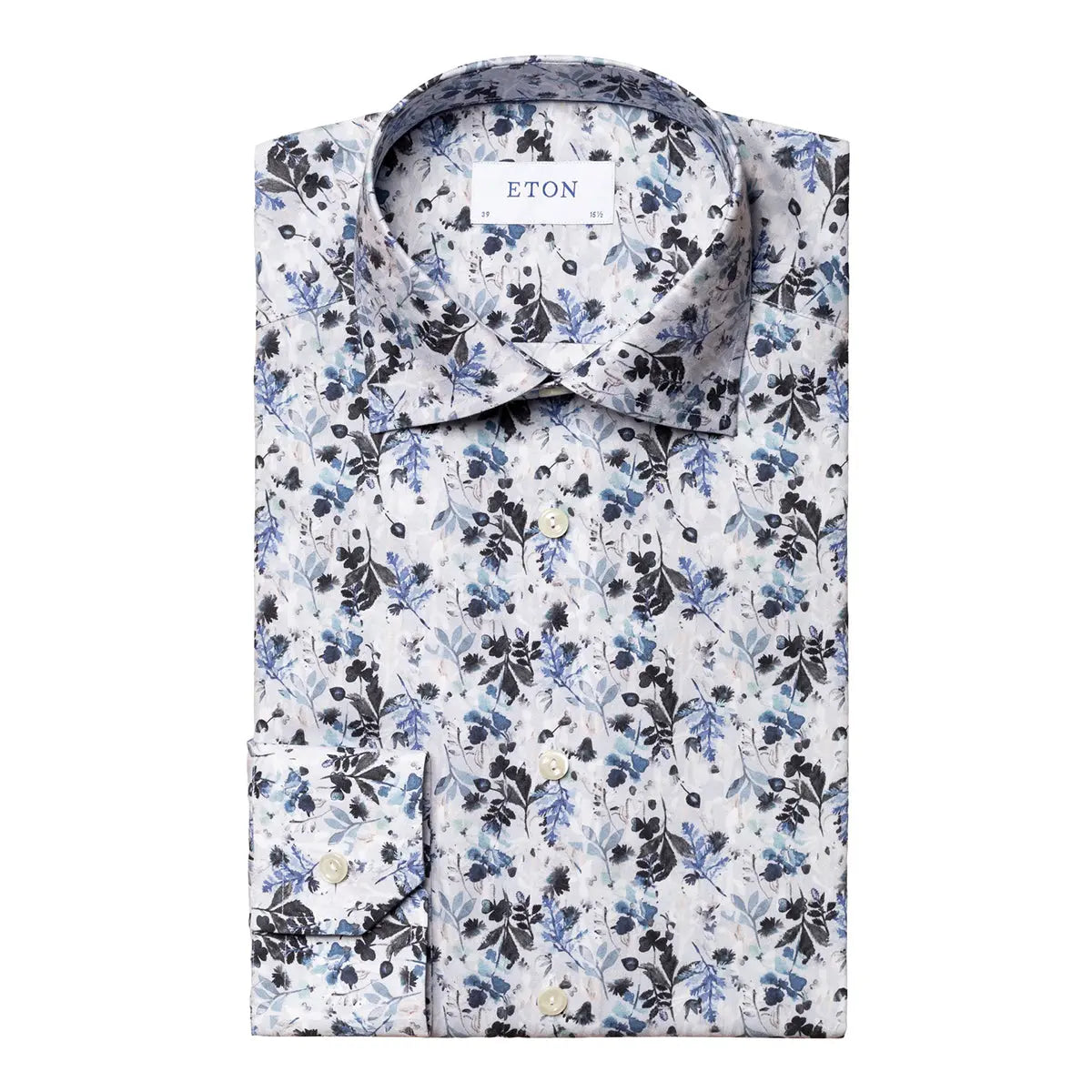 Light Blue Floral Print Slim Fit Shirt L/S SHIRTS Eton
