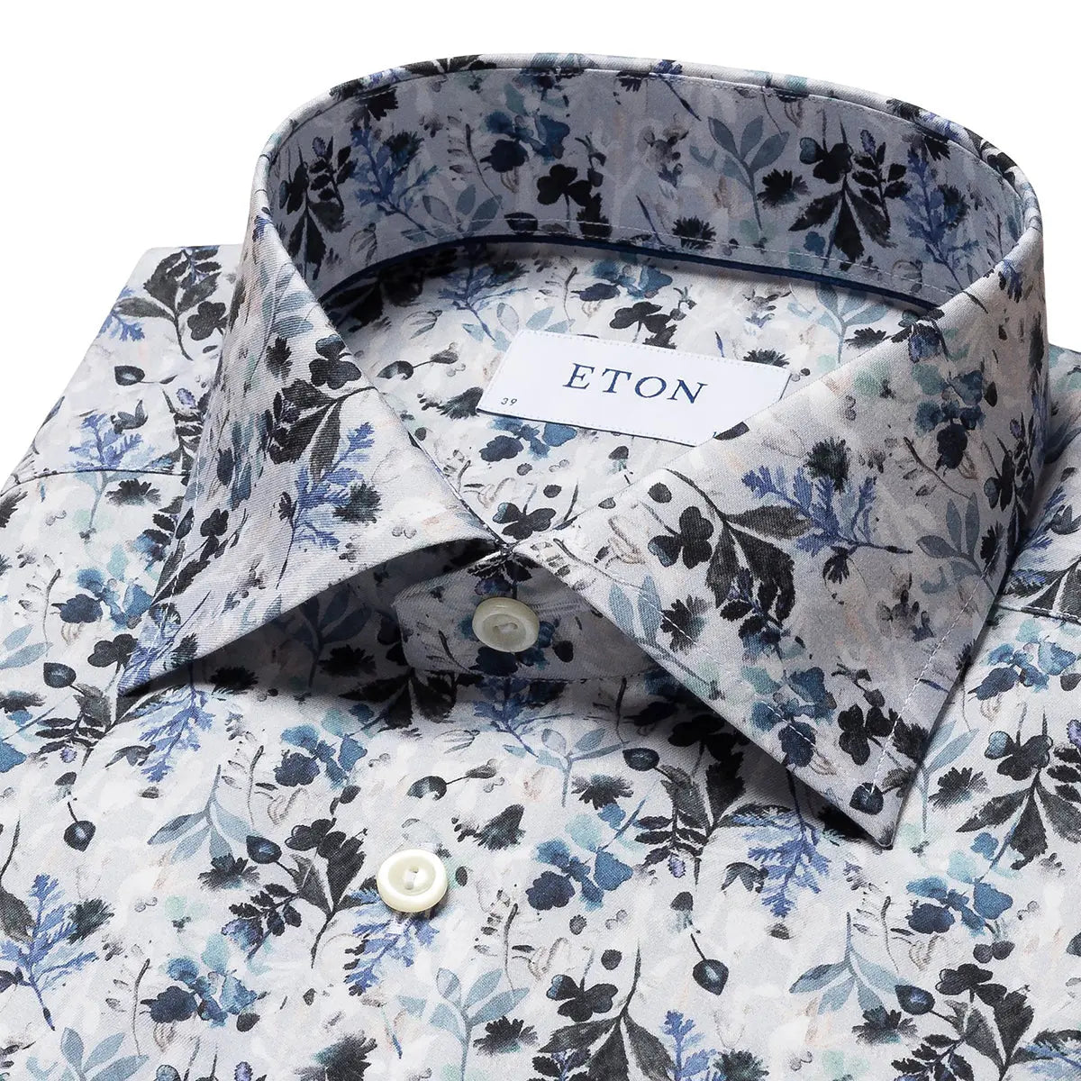 Light Blue Floral Print Slim Fit Shirt L/S SHIRTS Eton