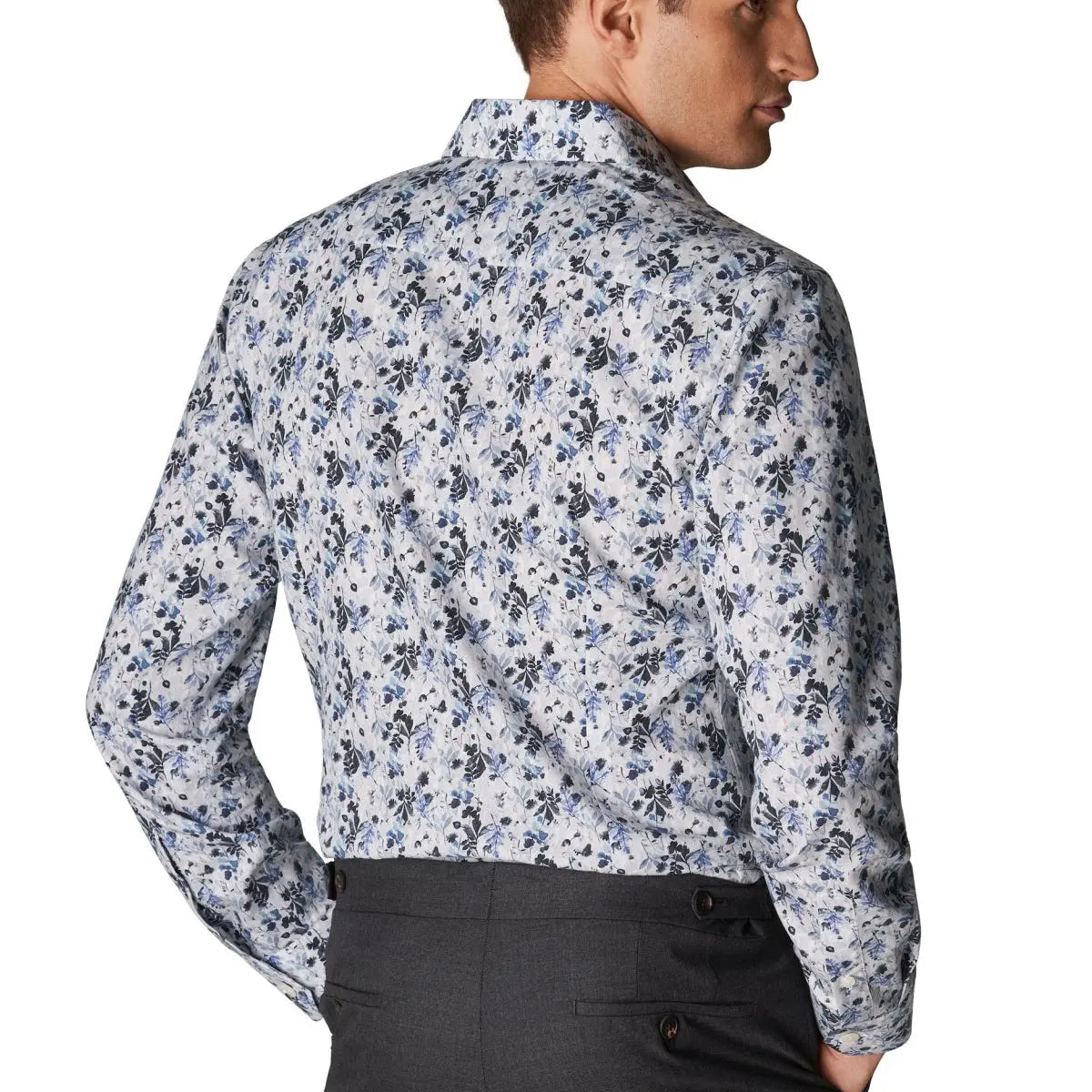 Light Blue Floral Print Slim Fit Shirt L/S SHIRTS Eton