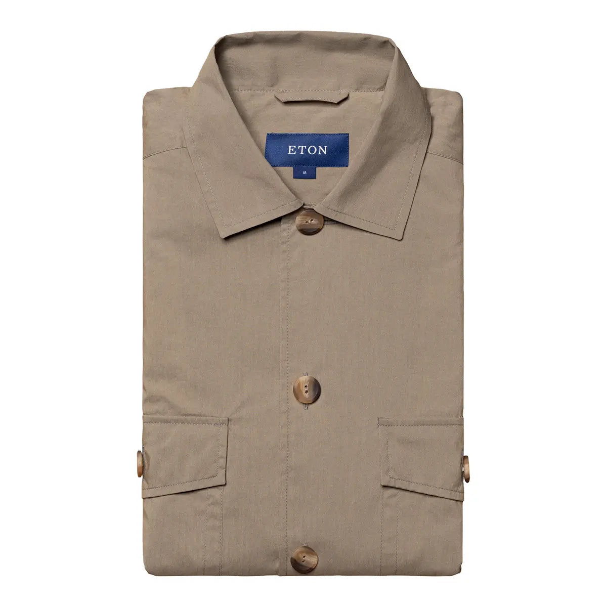 Eton - Light Brown Wind Technical Overshirt L/S SHIRTS Eton
