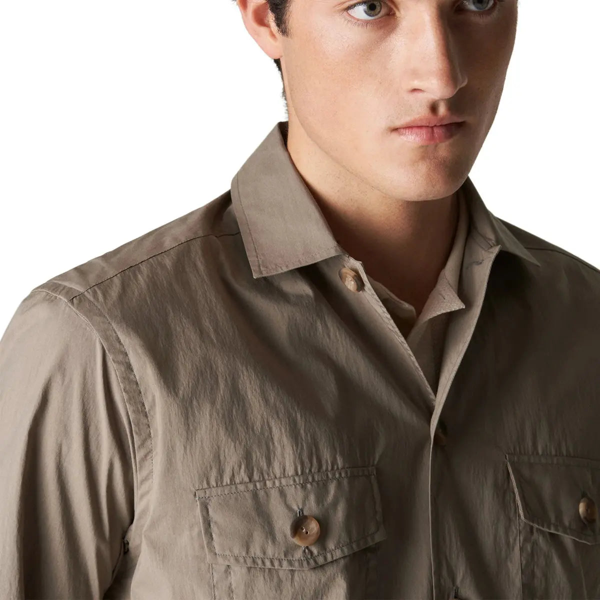 Eton - Light Brown Wind Technical Overshirt L/S SHIRTS Eton