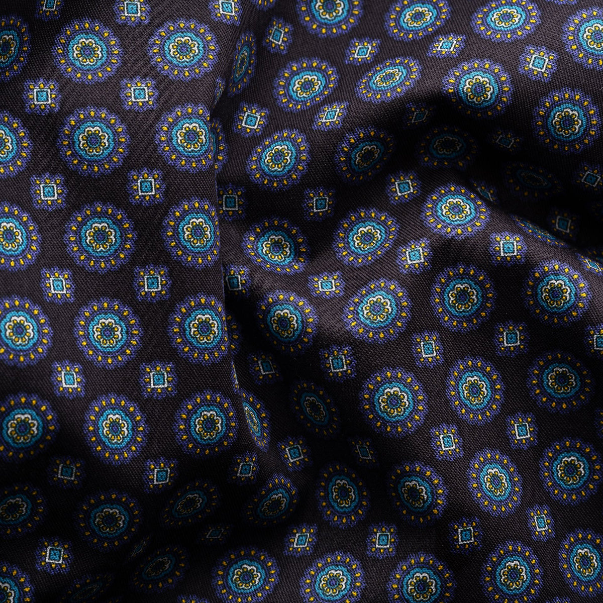 Eton - Navy Medallion Print Signature Twill Contemporary Fit Shirt L/S SHIRTS Eton