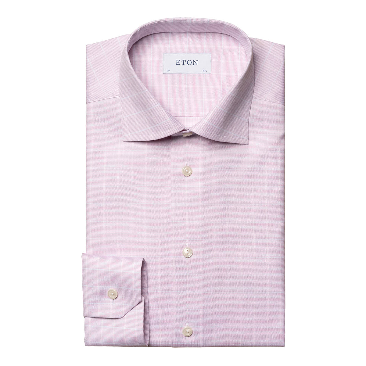 Pink Checked Signature Twill Slim Fit Shirt L/S SHIRTS Eton