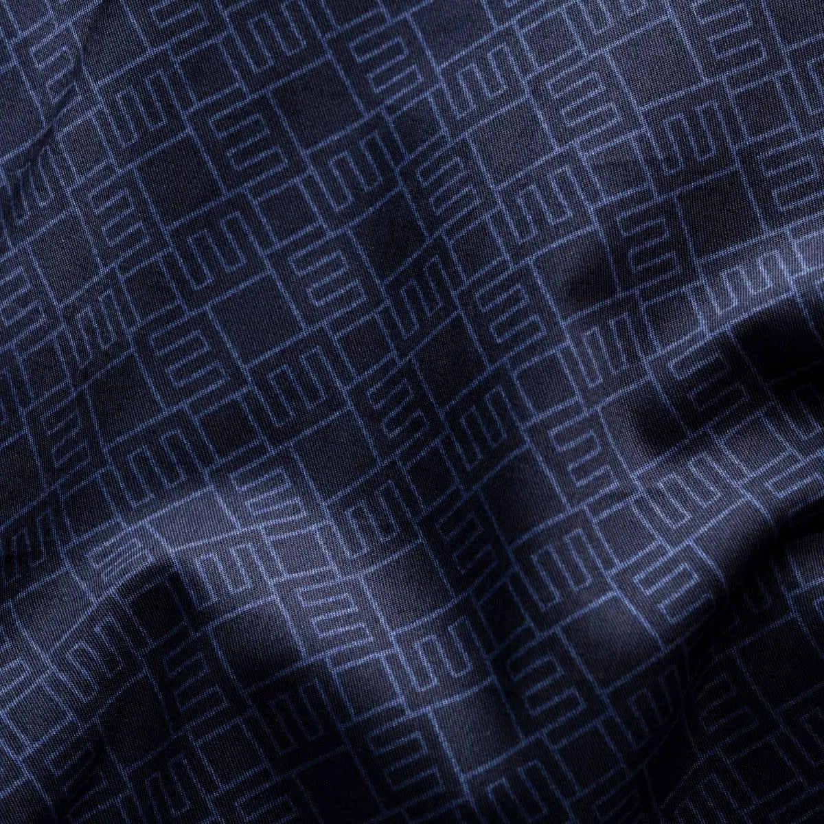 Eton - Navy Double E Logo Fine Print Twill Shirt L/S SHIRTS Eton