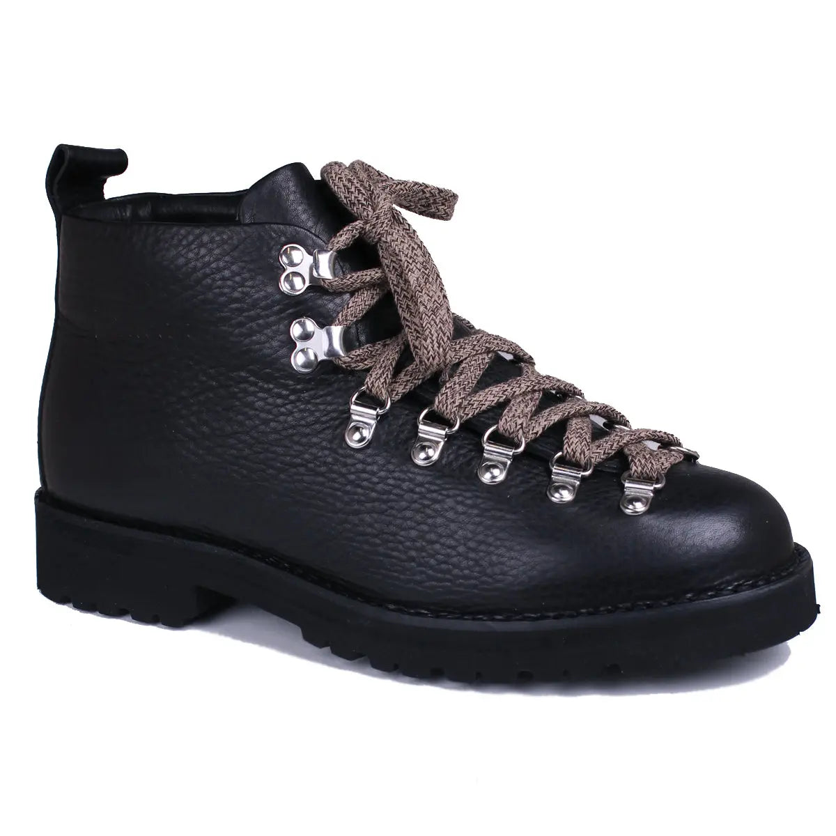Fracap - Black Leather M120 Handmade Fur Lined Boots SHOES Fracap