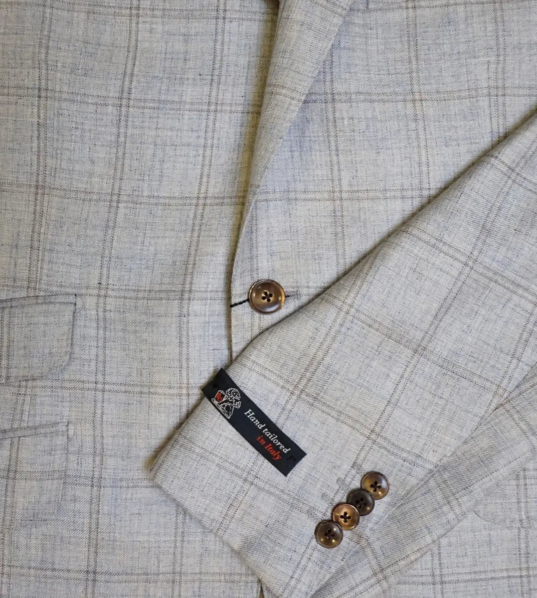 Ice Blue Loro Piana Wool, Silk, & Linen Jacket JACKETS Robert Old