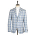 Belvest - Cream & Blue Check Cotton, Linen, & Wool Jacket JACKETS Belvest