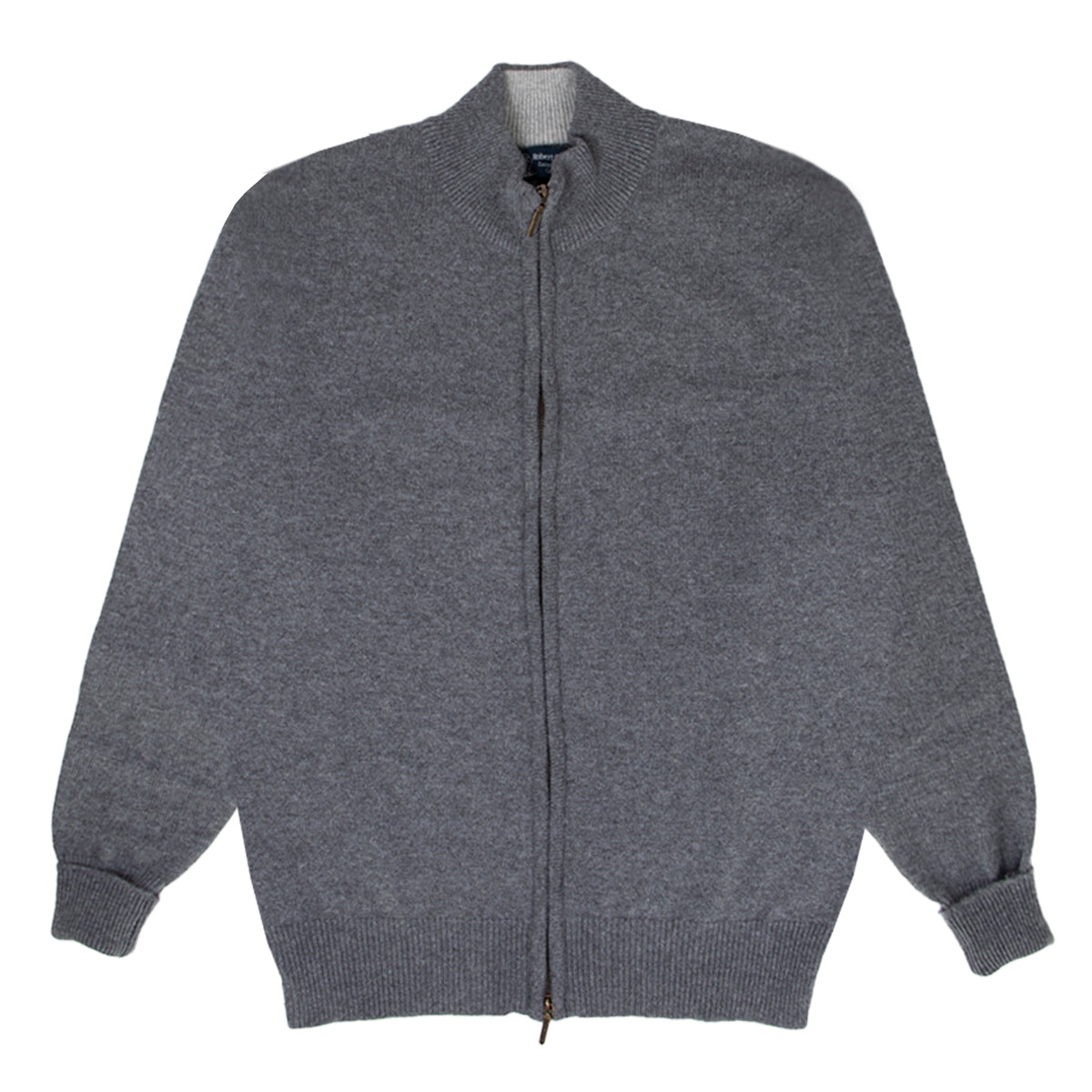 The Barra 4ply Full Zip Cashmere Cardigan - Smog Grey / Brume CASHMERE Robert Old
