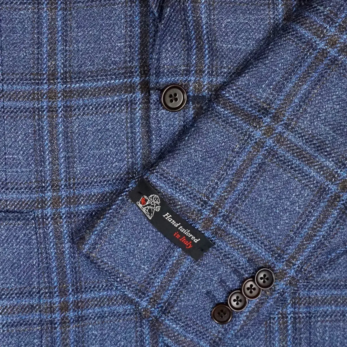 Blue & Brown Check Loro Piana Wool Silk Linen Jacket JACKETS Robert Old