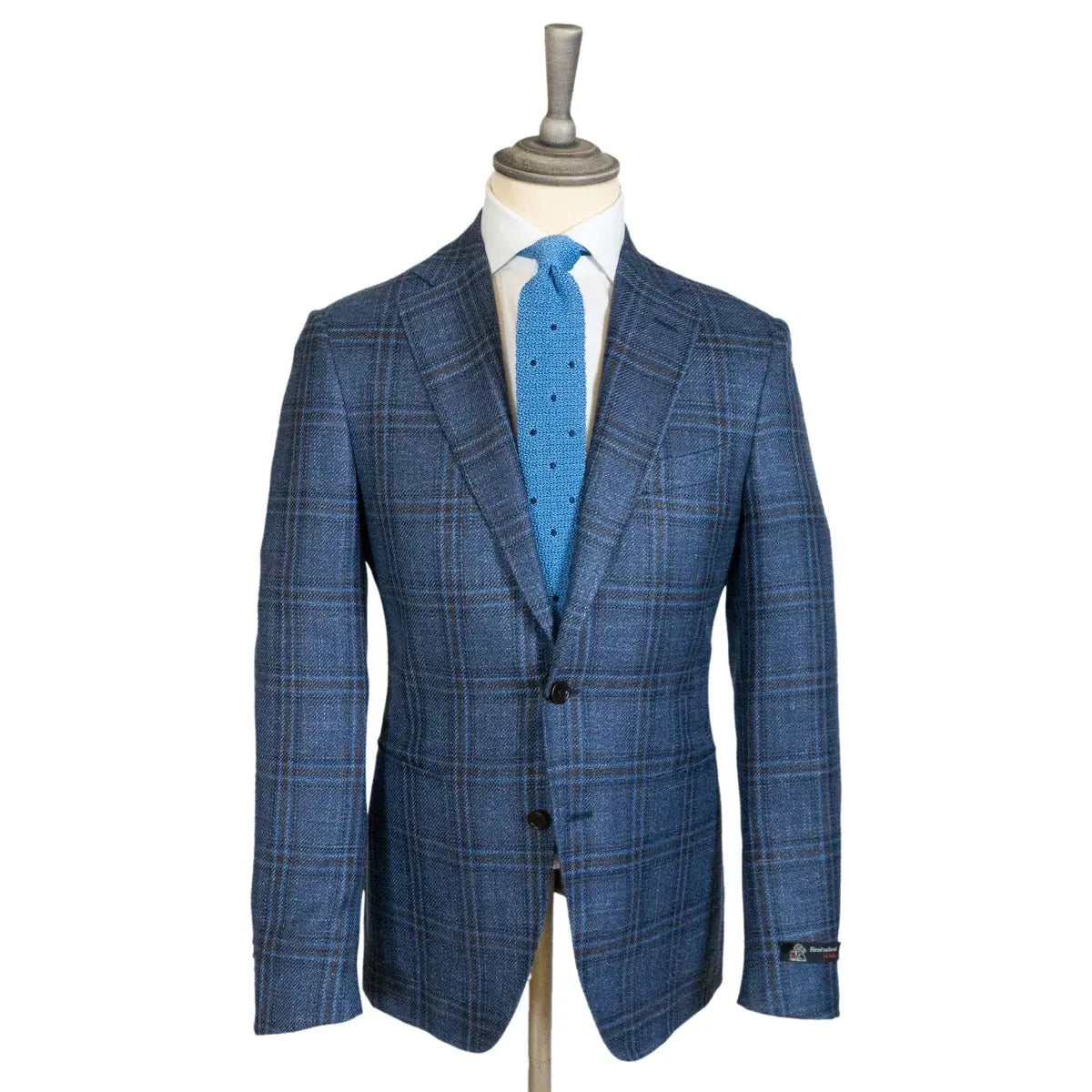 Blue & Brown Check Loro Piana Wool Silk Linen Jacket JACKETS Robert Old