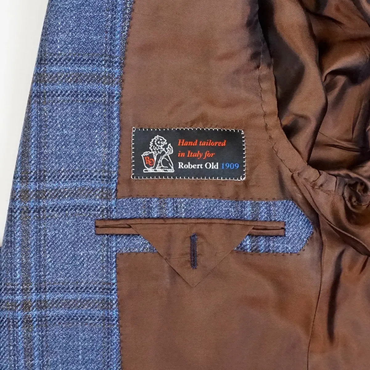Blue & Brown Check Loro Piana Wool Silk Linen Jacket JACKETS Robert Old