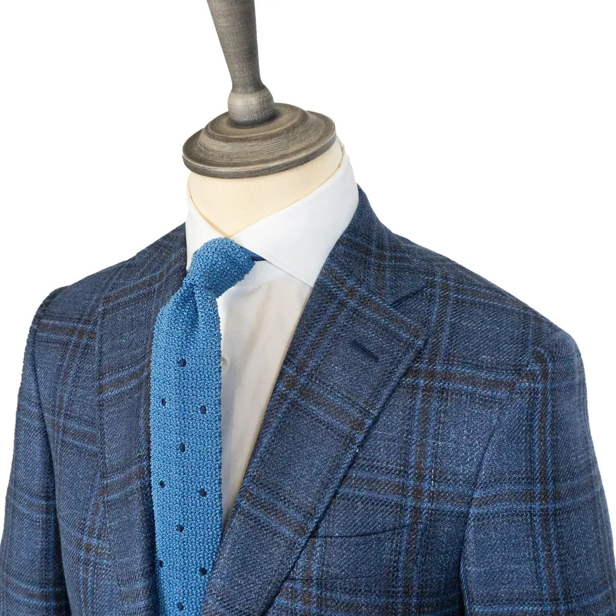Blue & Brown Check Loro Piana Wool Silk Linen Jacket JACKETS Robert Old