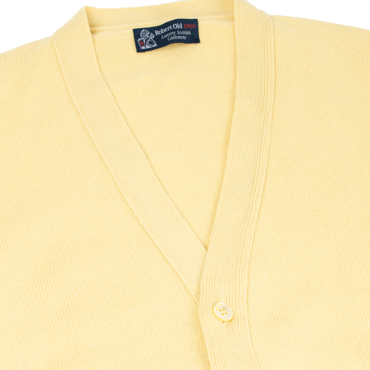 Lemon Frost Mallaig 4ply Cashmere Cardigan CASHMERE Robert Old
