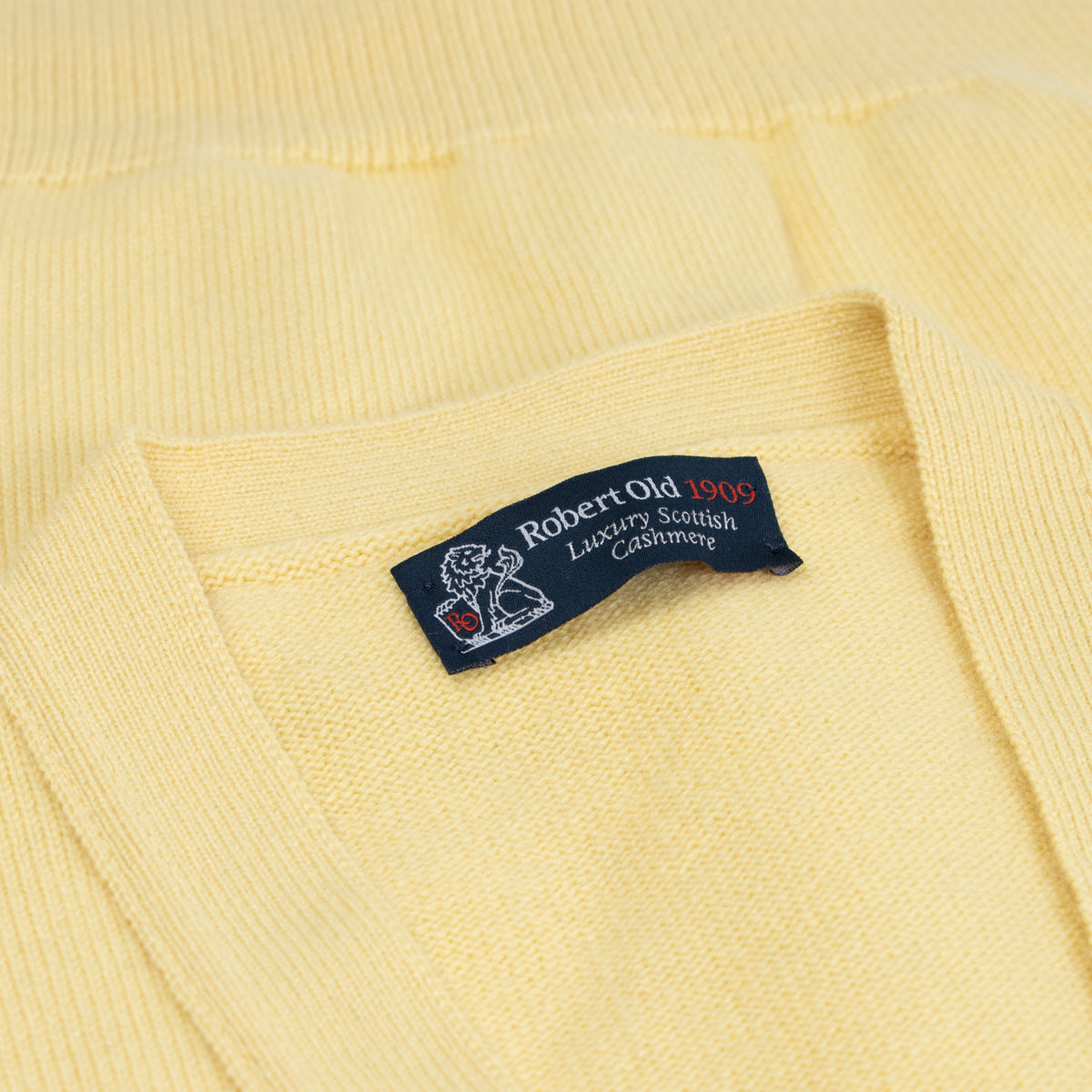 Lemon Frost Mallaig 4ply Cashmere Cardigan CASHMERE Robert Old