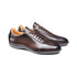Santoni - Dark Brown Leather Low Top Sneakers SHOES Santoni