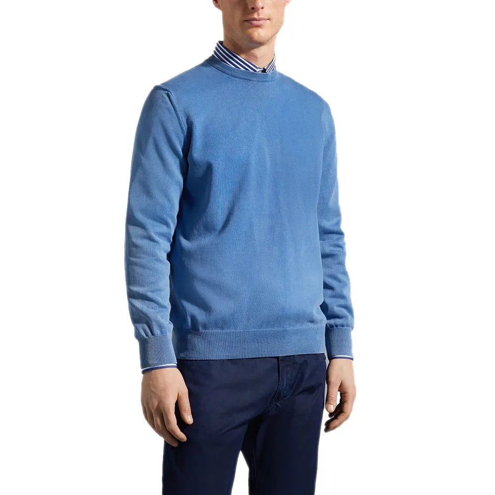 Paul & Shark - Light Blue Pima Cotton Crewneck Sweatshirt KNITWEAR Paul & Shark