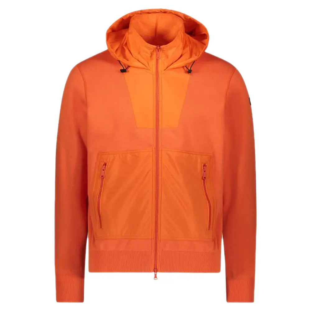 Paul &amp; Shark - Orange Cotton &amp; ECONYL® Full Zip Sweater KNITWEAR Paul &amp; Shark