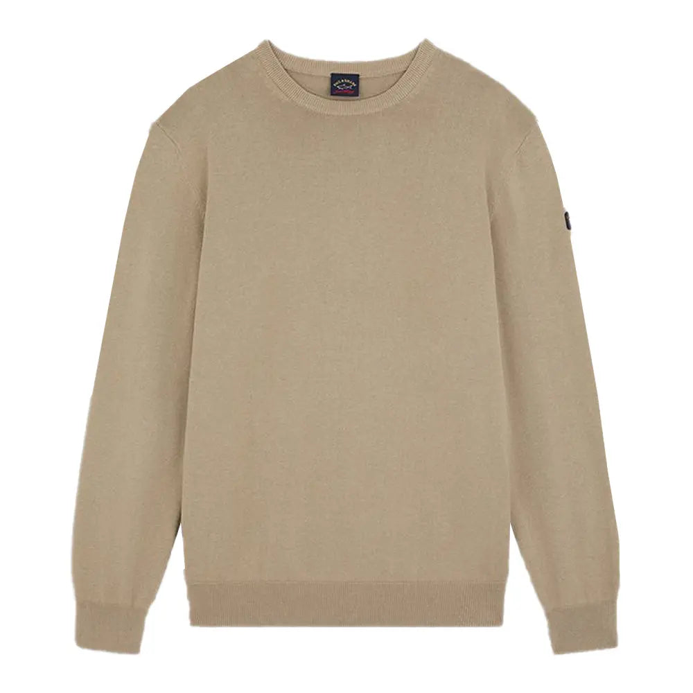Paul & Shark - Pearl Grey Pima Cotton Crewneck Sweatshirt KNITWEAR Paul & Shark