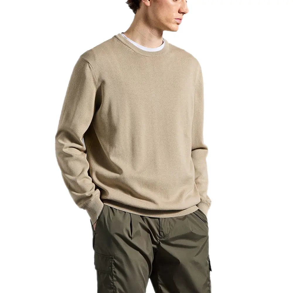 Paul & Shark - Pearl Grey Pima Cotton Crewneck Sweatshirt KNITWEAR Paul & Shark