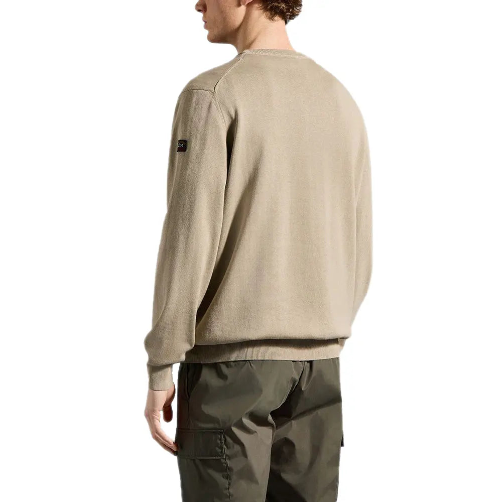 Paul & Shark - Pearl Grey Pima Cotton Crewneck Sweatshirt KNITWEAR Paul & Shark