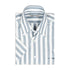 White & Grey Striped Zephirlino Short Sleeve Shirt S/S SHIRTS Robert Old
