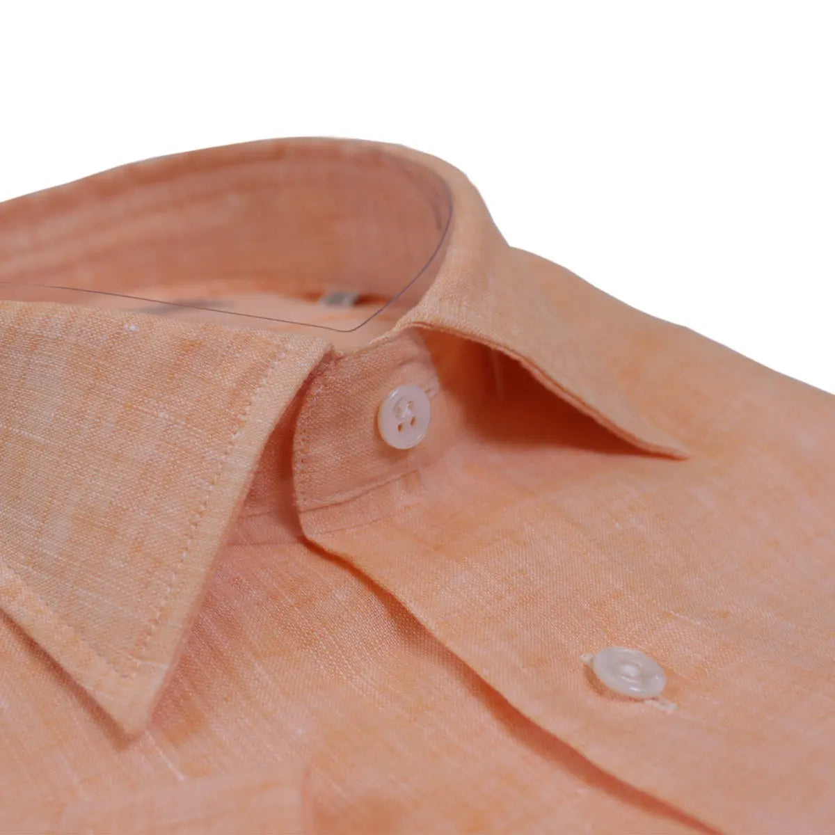 Orange Pure Italian Linen Short-Sleeve Shirt S/S SHIRTS Robert Old