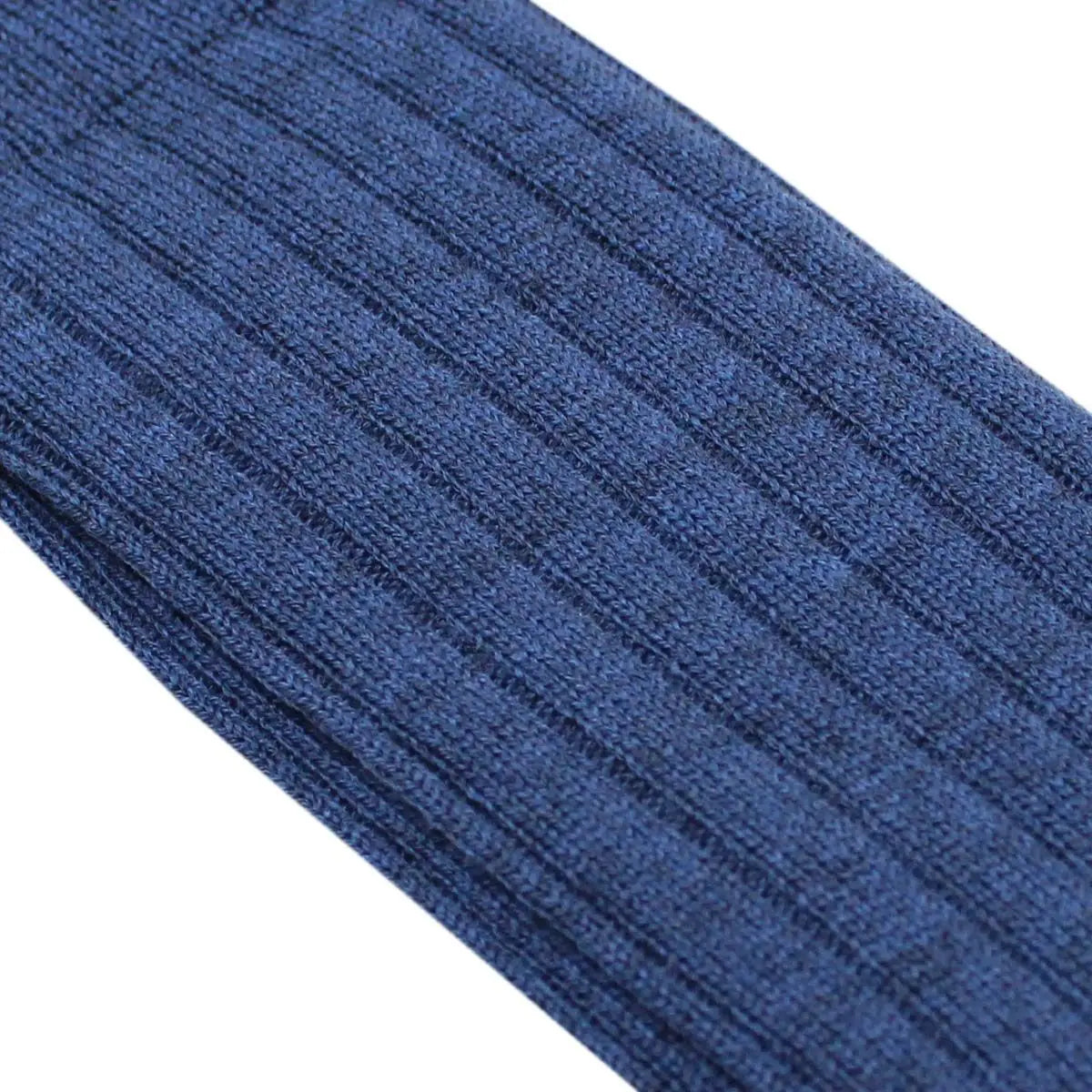 Blue Melange Wool Ribbed Socks SOCKS Robert Old