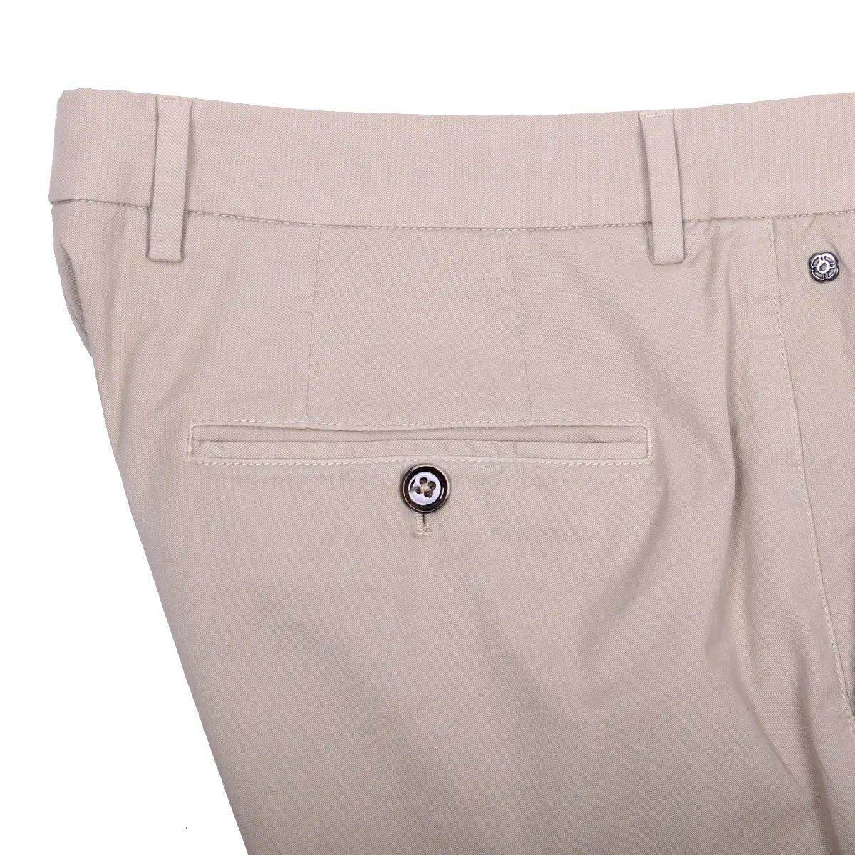 Beige Cotton Stretch Slim Fit Chino Shorts SHORTS Robert Old