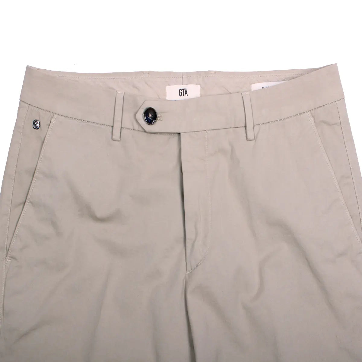 Beige Cotton Stretch Slim Fit Chino Shorts SHORTS Robert Old