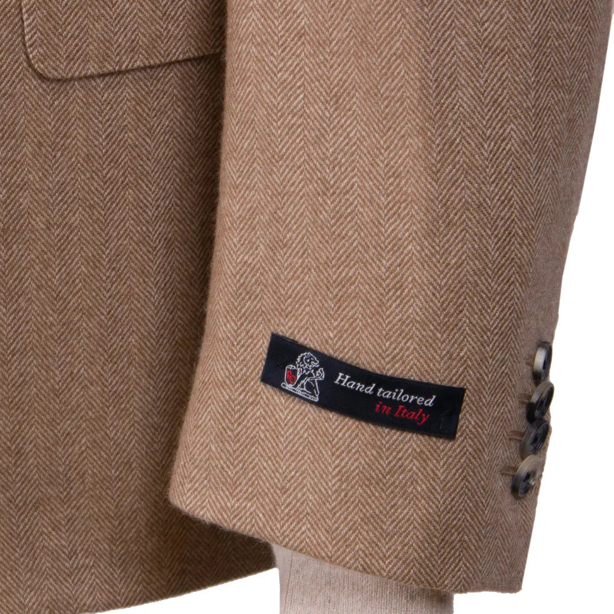 Beige Herringbone Pure Cashmere Jacket JACKETS Robert Old