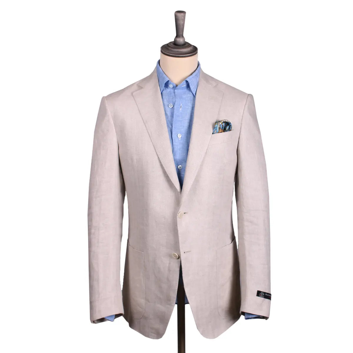 Robert Old - Beige Herringbone Weave Irish Linen Jacket JACKETS Robert Old