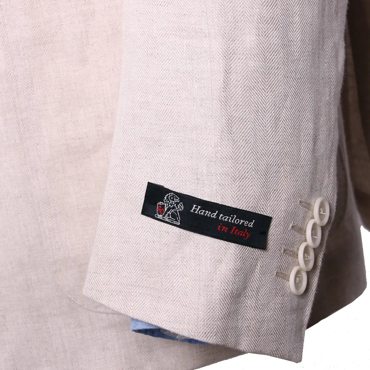 Robert Old - Beige Herringbone Weave Irish Linen Jacket JACKETS Robert Old