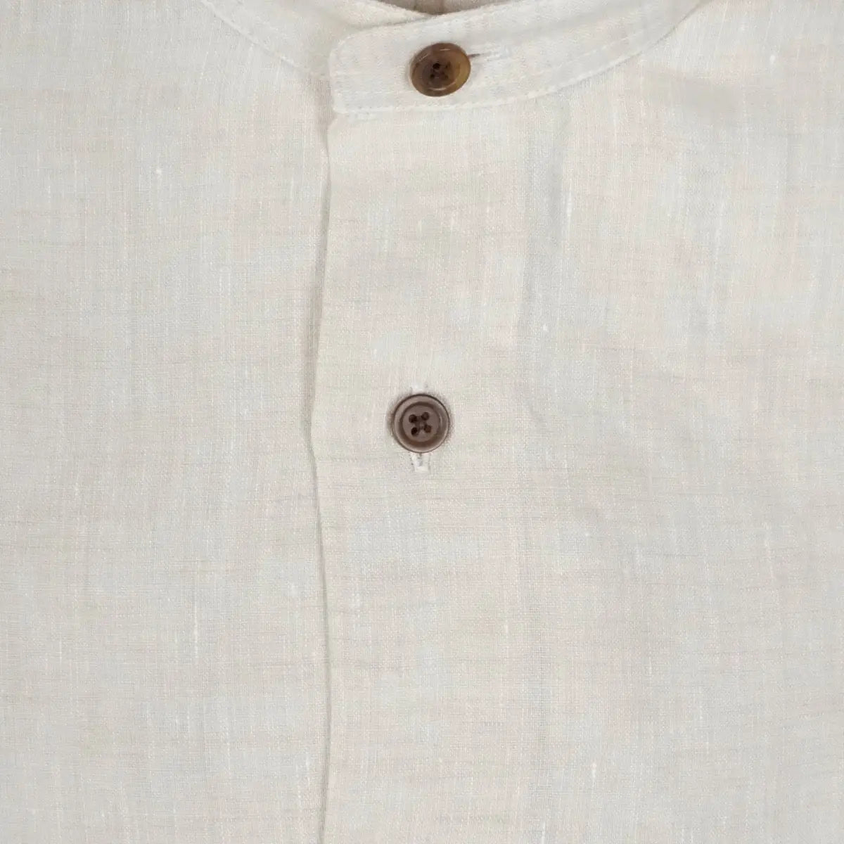 Beige Pure Italian Linen Tunic Collared Long Sleeve Shirt L/S SHIRTS Robert Old