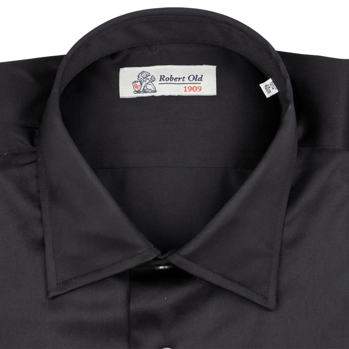 Black Satin Cotton Shirt L/S SHIRTS Robert Old