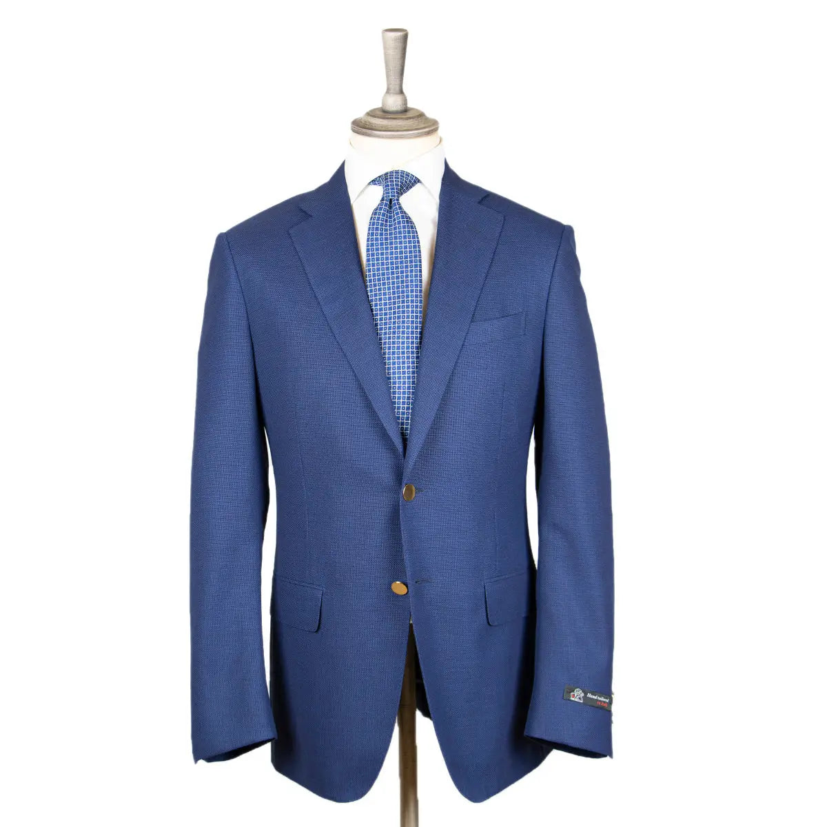 Blue Basket Weave Organic Wool Blazer JACKETS Robert Old