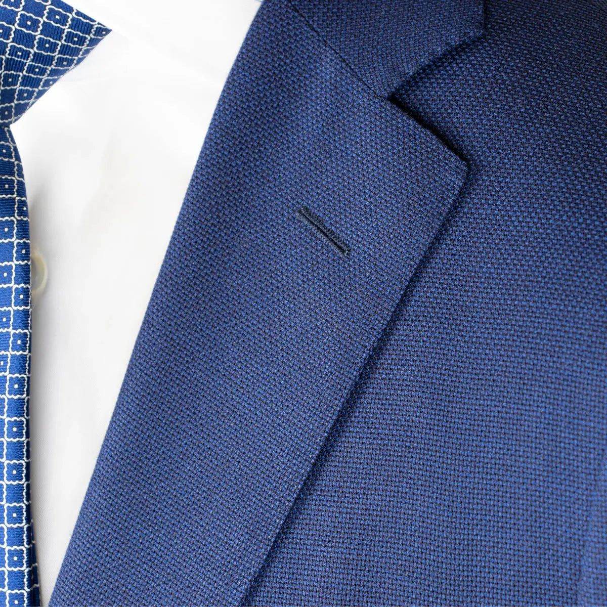 Blue Basket Weave Organic Wool Blazer JACKETS Robert Old