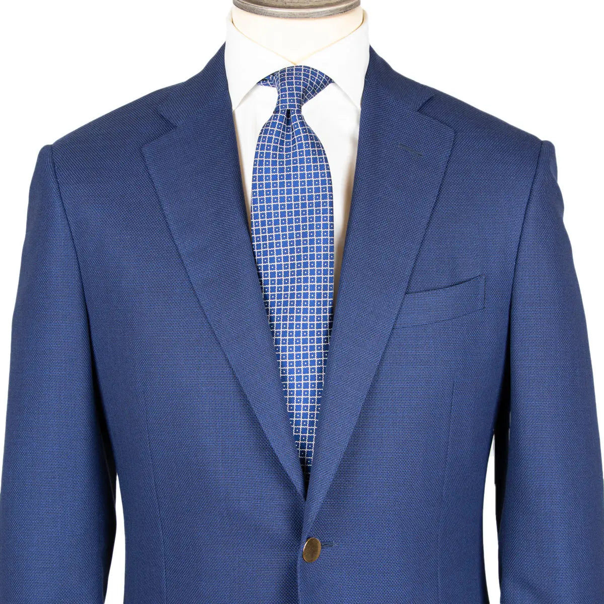 Blue Basket Weave Organic Wool Blazer JACKETS Robert Old