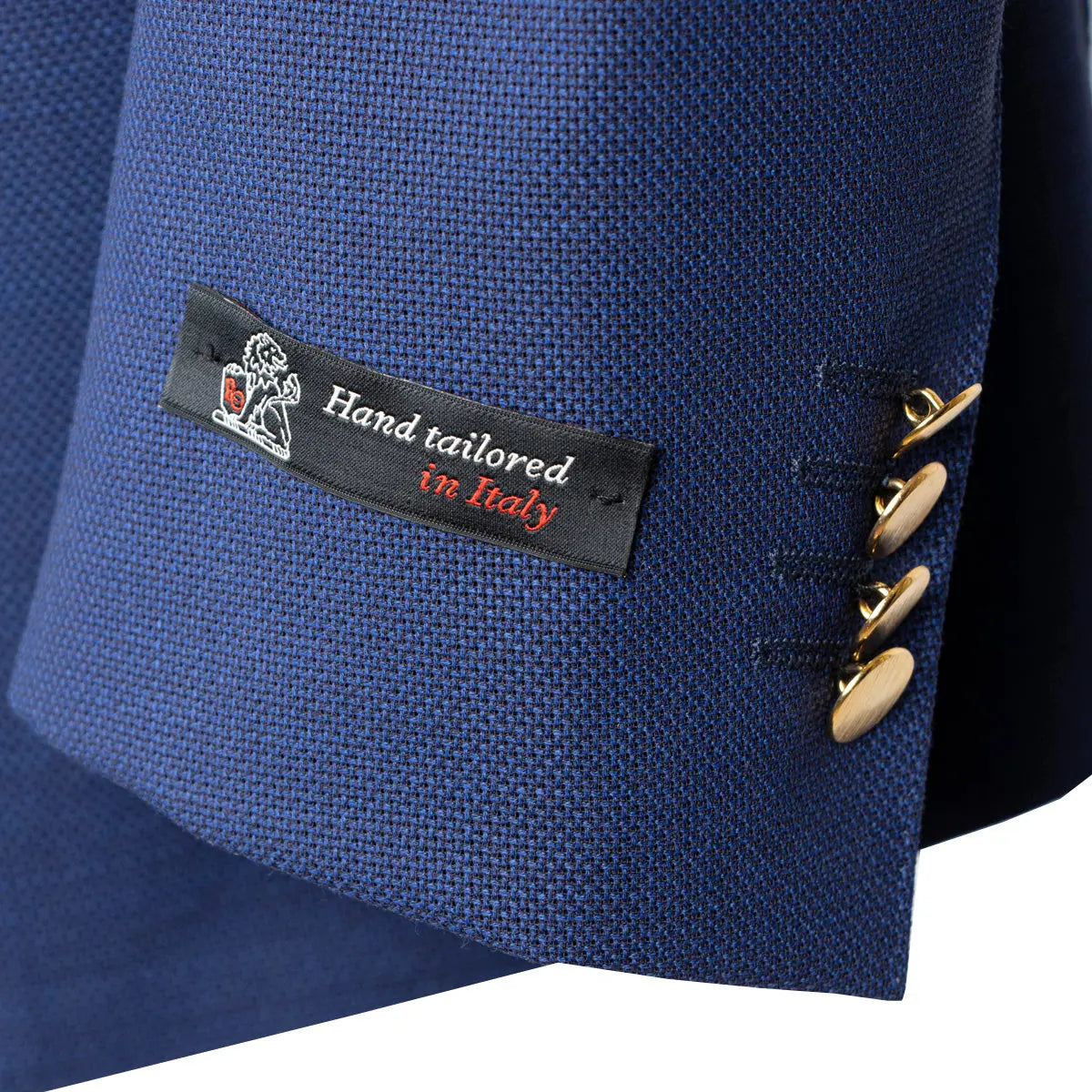 Blue Basket Weave Organic Wool Blazer JACKETS Robert Old
