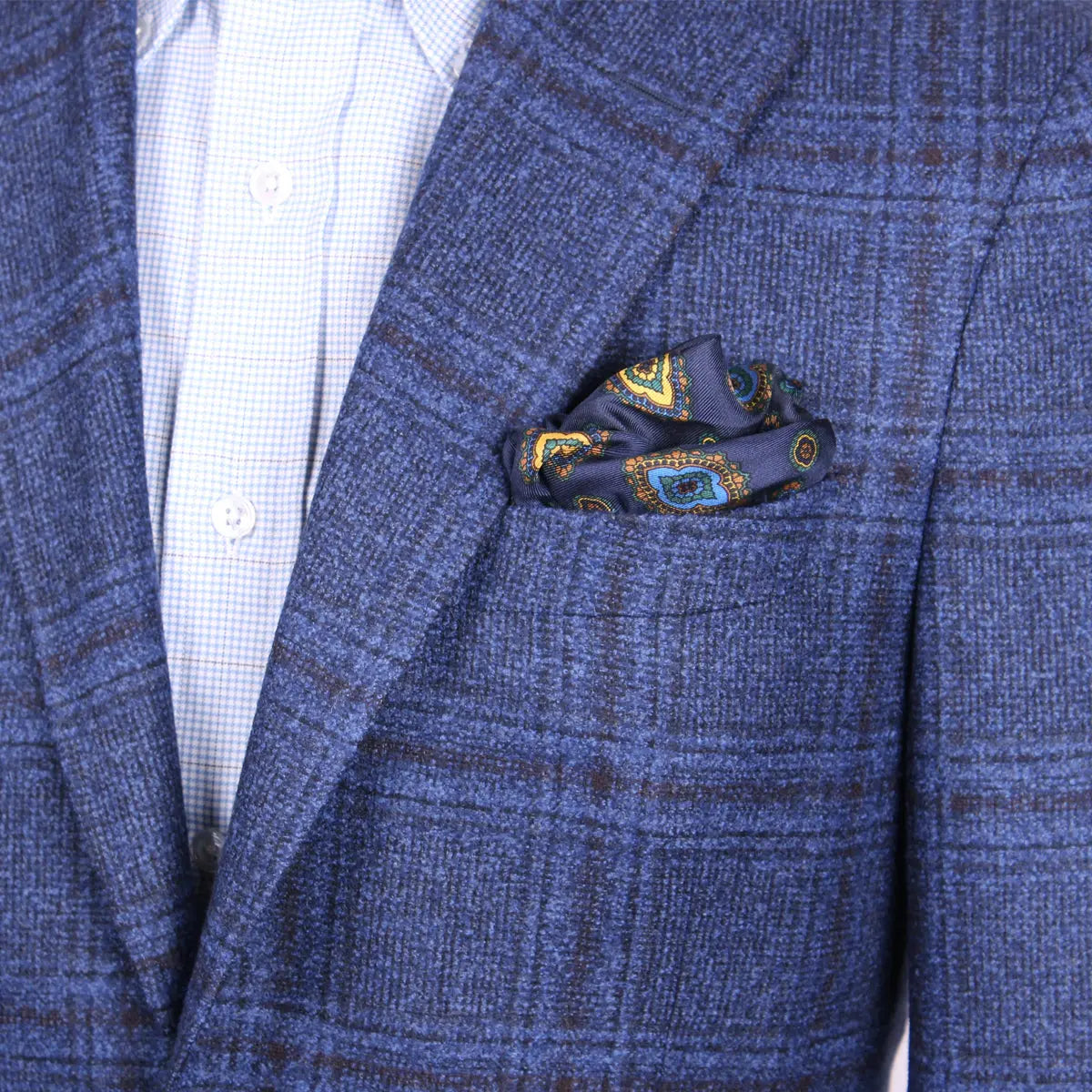 Blue & Brown Check Winter Wool Jacket JACKETS Robert Old