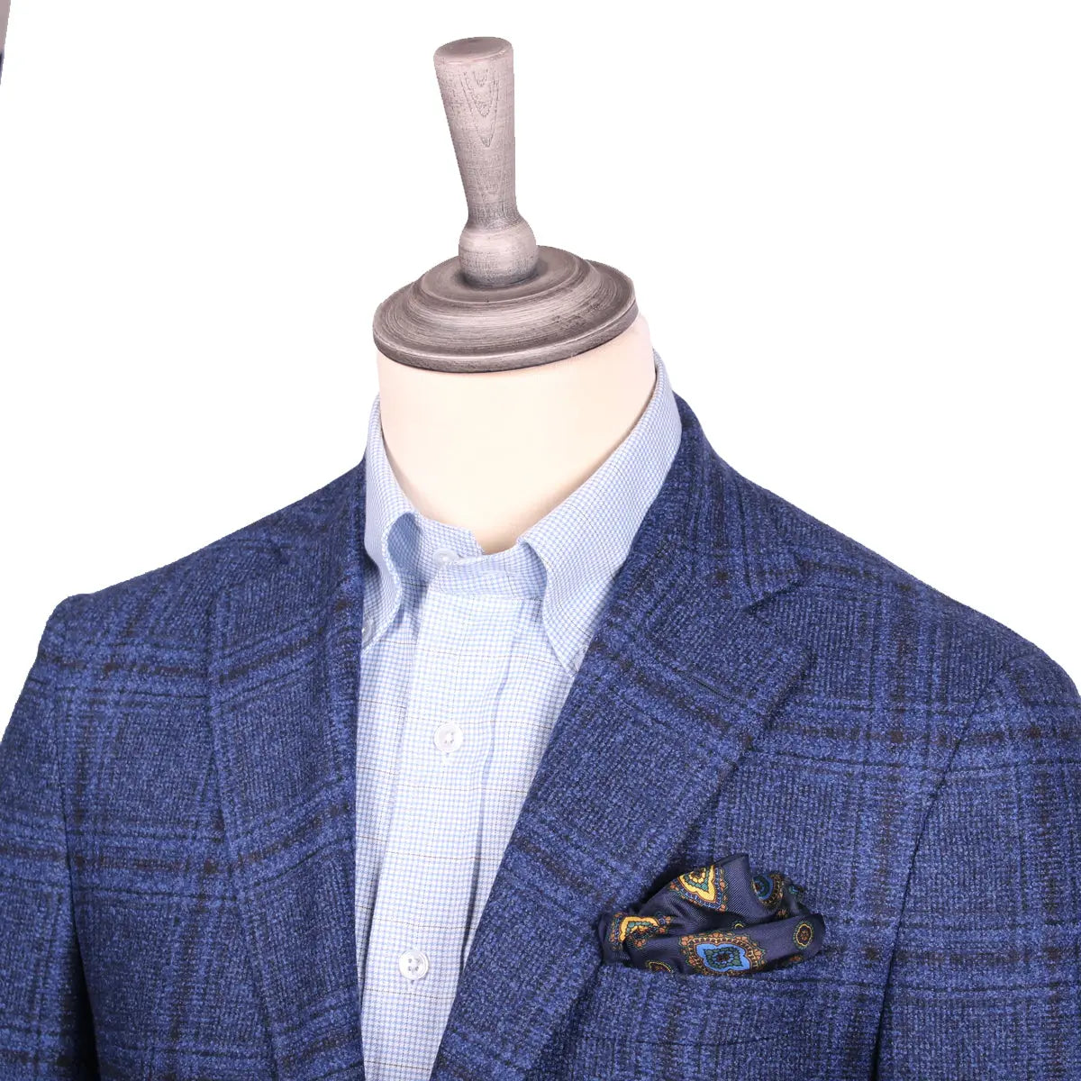 Blue & Brown Check Winter Wool Jacket JACKETS Robert Old