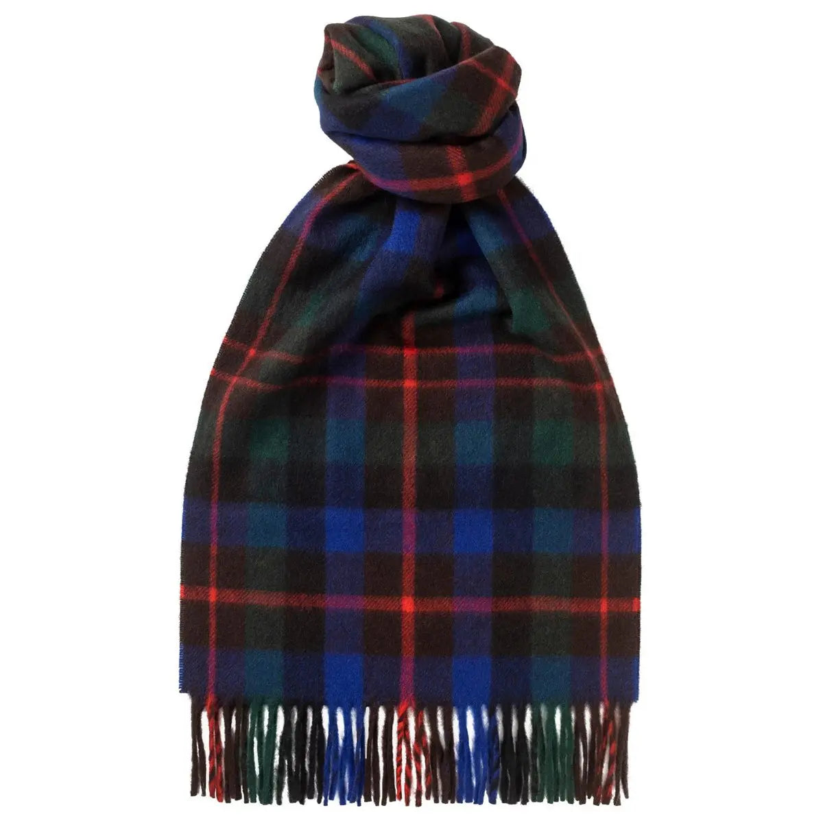 Robert Old - Blue, Green & Red Tartan Brushed Cashmere Scarf SCARVES Robert Old